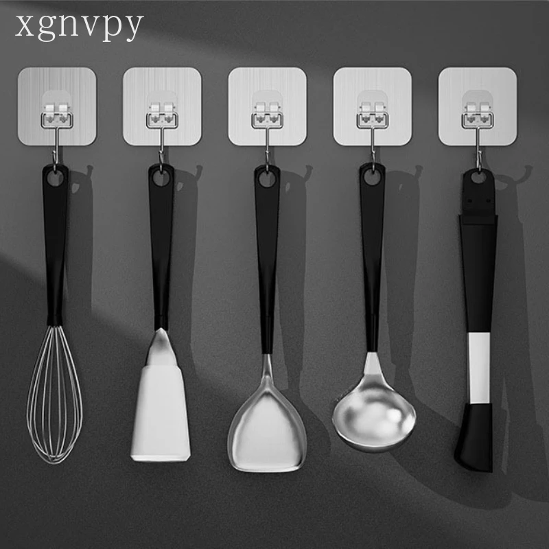 xgnvpy Kitchen Thickened Transparent Wall Adhesive Hook Nail Free Hole Free Washable Storage Organizer for Kitchware Home Decor