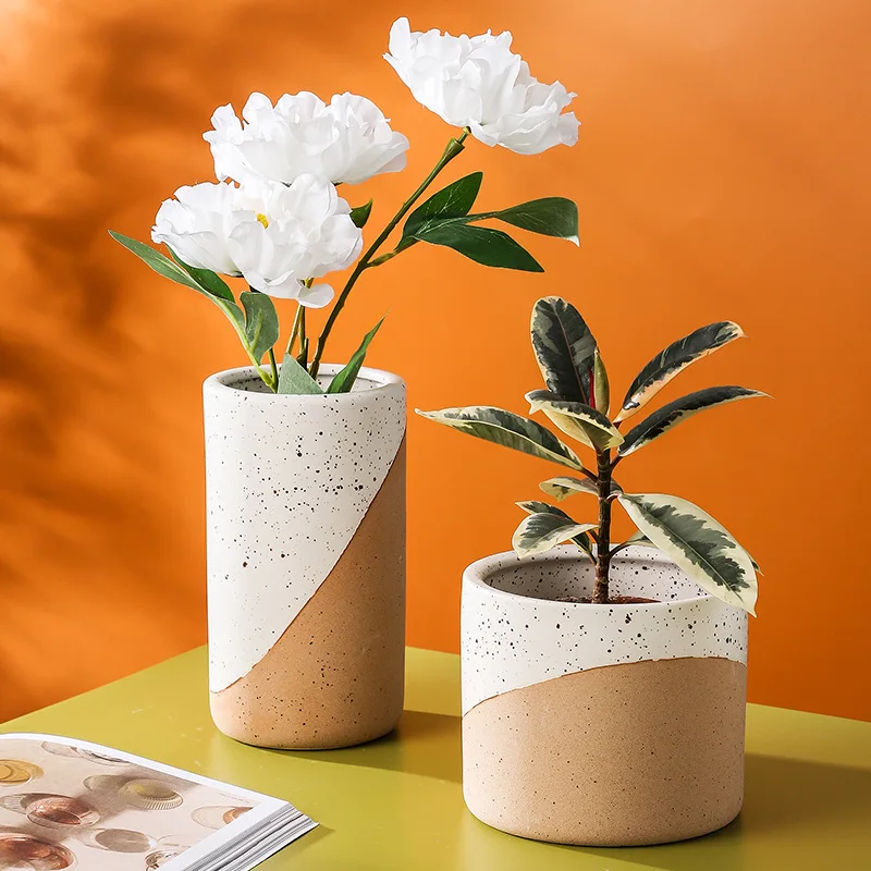 Vintage Ceramic Flower Pot Succulent Pot Planter Home Decor Indoor Decoration Desktop Ornaments Bonsai Plant Pot