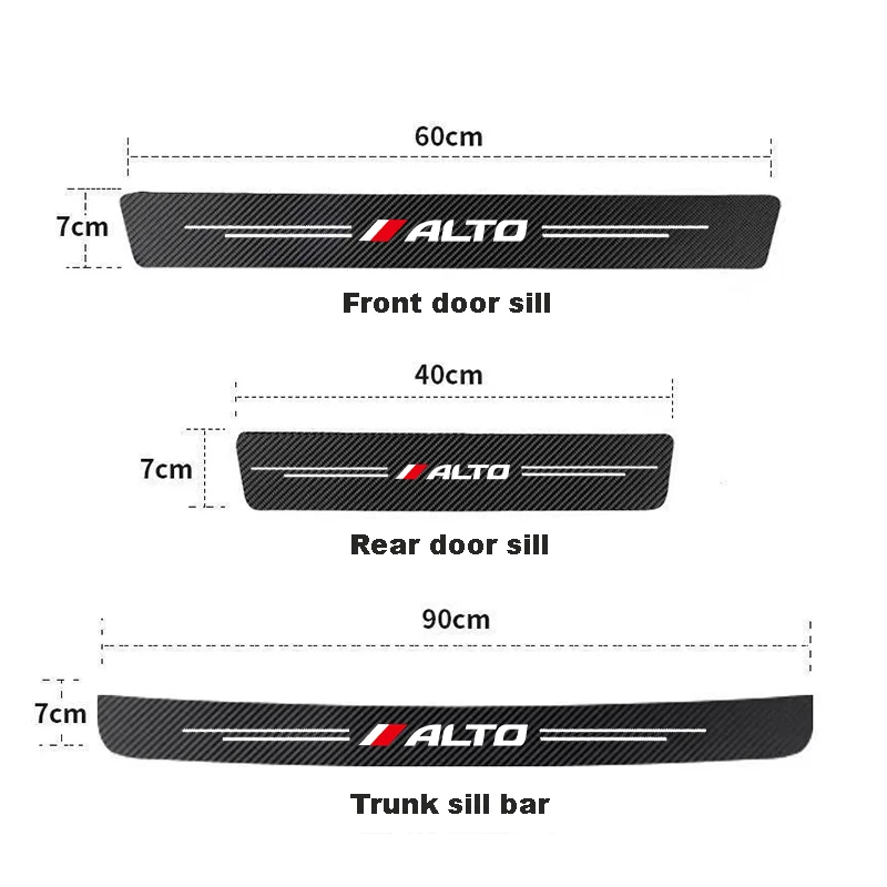 Auto Carbon Fiber Decals Stickers Car Door Threshold Scuff For Suzuki Alto Accessories