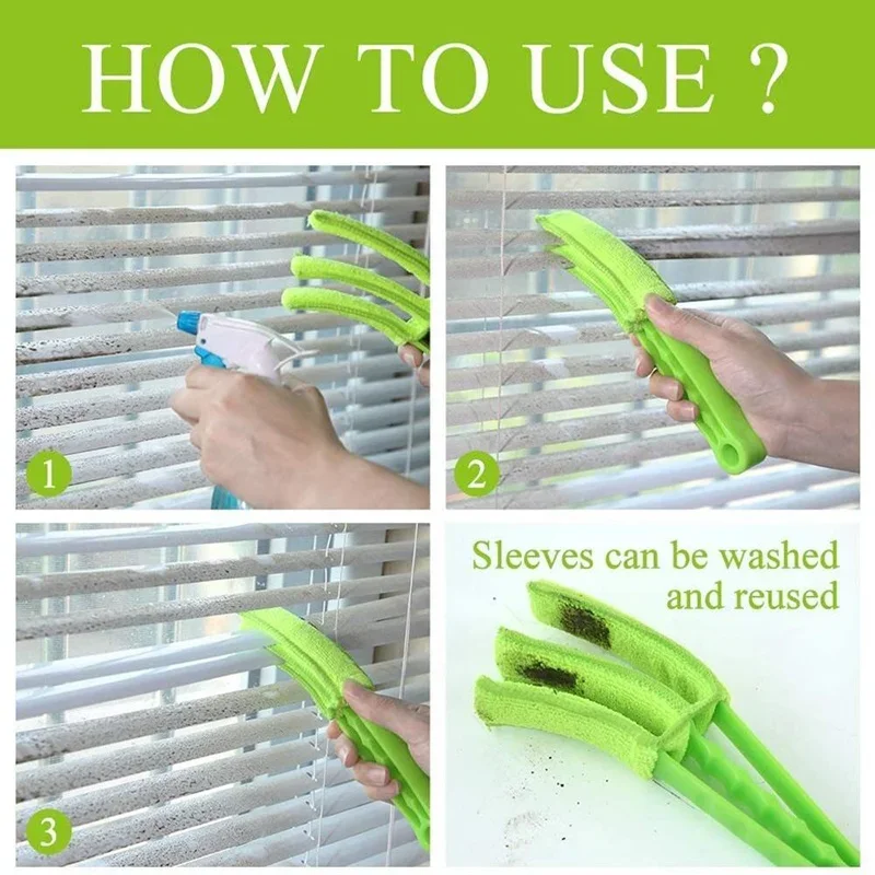 JJYY Convenient Microfiber Blinds Cleaning Brush Window Leaf Cleaner Duster Air Conditioner Brush Tool