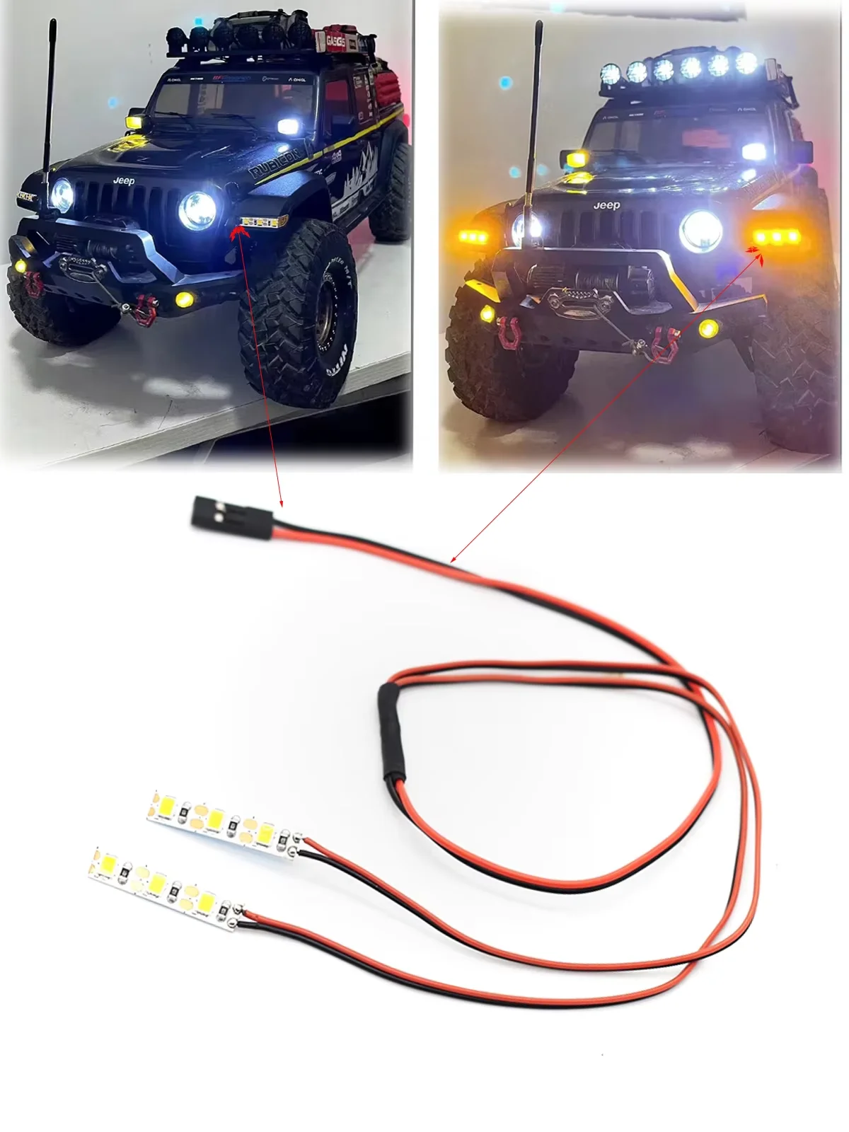 RC flash warning light strip modified headlight four-axle traverse navigation light climbing tractor engineering vehicle