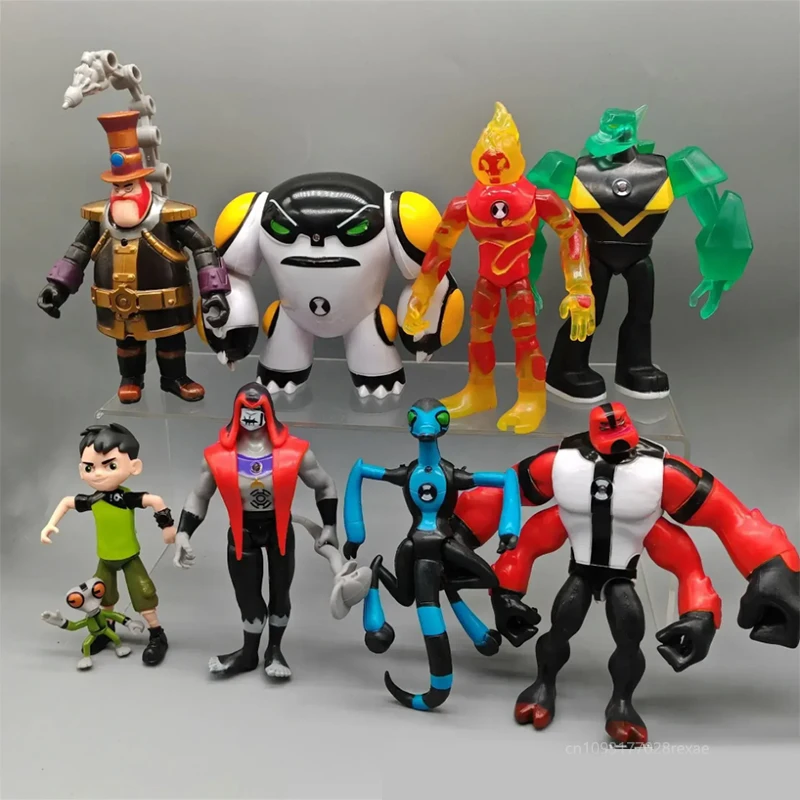 12cm Ben 10 Figures Omnitrix Ben10 Action Figures Ben Tennyson 10 Aliens Heatblast Overflow Model Toys Collection Children Gifts