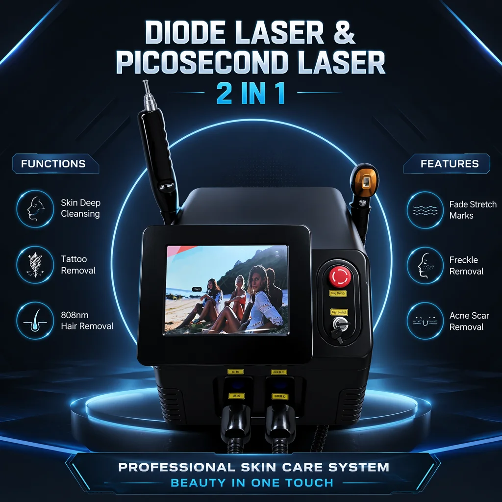 Professional 808 Diode Tri-wavelength 755/808/1064 Full Body Hair Removal, Long-lasting and Painless