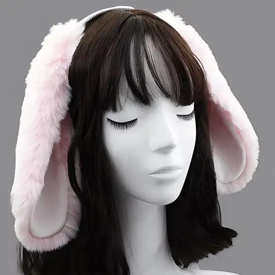 Niedliche Hasenohren Stirnband Plüsch Kaninchen Haarband Kopfbedeckung Cosplay Kostüm Haarschmuck für Party