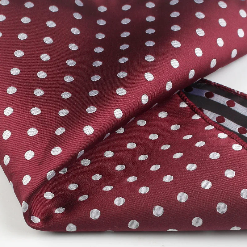 23cm Polka Dot Pocket Square Mens Polyester Soft Handkerchief Business Formal Scarf Pocket Towel Wedding Hosting Banquet Chest