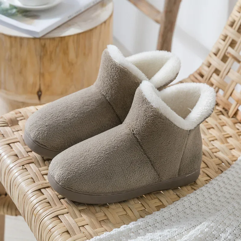 Pantofole invernali da donna calde peluche Slip-on High Top coppie scarpe da pavimento per la casa antiscivolo comode appartamenti stivali da donna