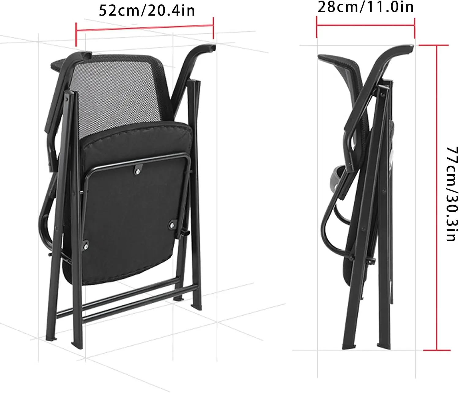 Foldable Office Gaming Computer Desk Chair Breathable Mesh Backrest,Ergonomic Chair Triangular Stable Structure,Comfy Tall Chair