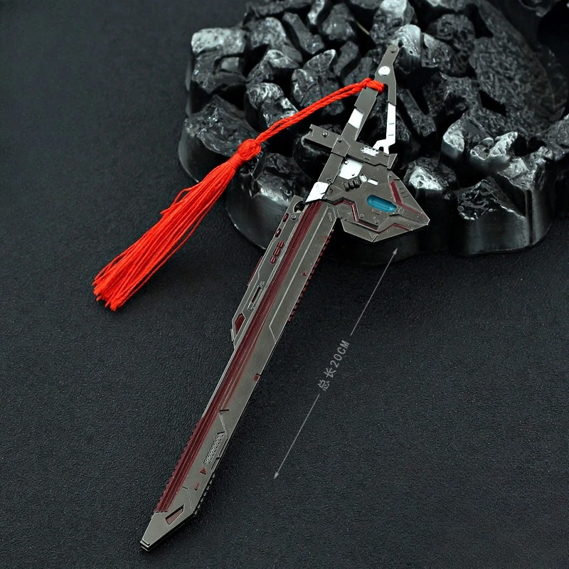 22cm/8.66in Swallowed Star Anime Peripheral Hong Blood Shadow Sword Metal Weapon Model Anime Toy Sword Desktop Ornament Boy Gift