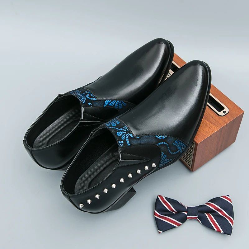 رجال الأعمال فستان أحذية عادية مريحة للتنفس الارتفاع زيادة المألوف وأشار أحذية من الجلد مأدبة الأحذية 38-46