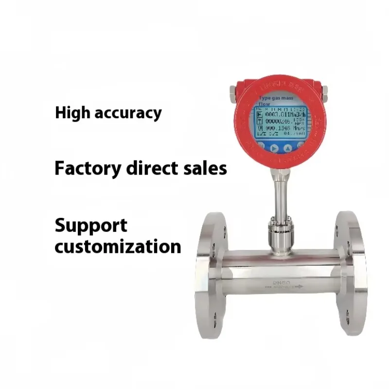 Hot Sale Industrial Intelligent Stainless Steel Hot  Mass Flow Meter Insert Flange Pipeline Air Natural