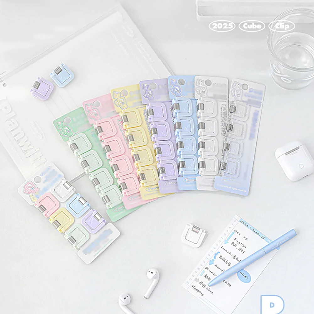 

Cube shaped portable multifunctional mini clip, note holder, bill long tail clip