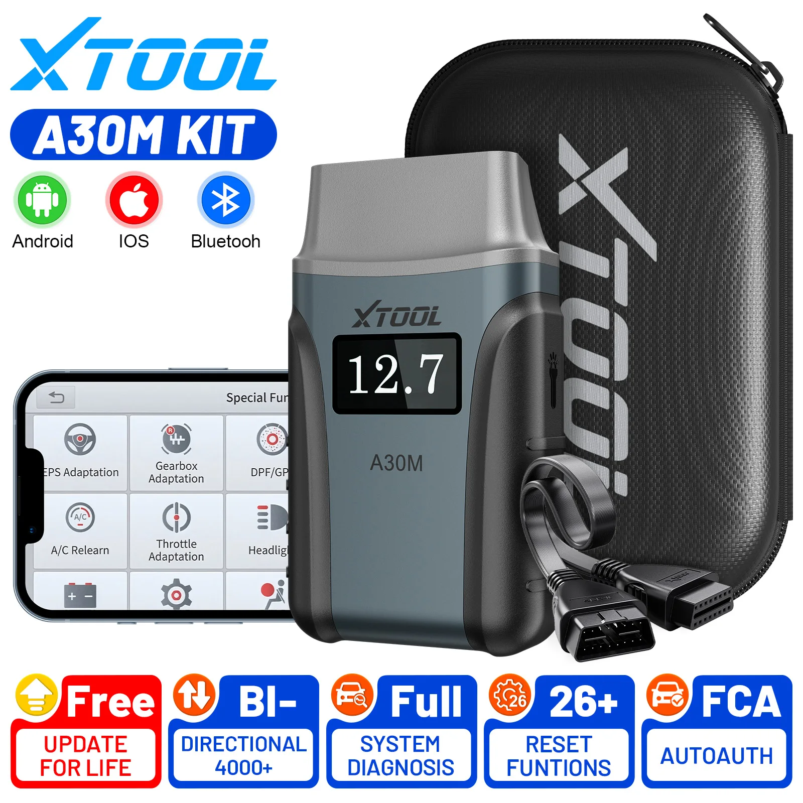 Free Update XTOOL A30M Kit Anyscan APP Control Vehicle Diagnosis Scanner Automotriz Profesional Diagnostic Machine for All Cars