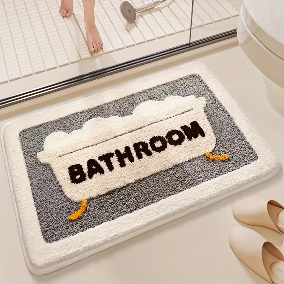 Super Thick Cartoon Bathroom Floor Mat, Super Absorbent, Fast Drying, Anti Slip, Chair Floor Mat, Entrance Carpet