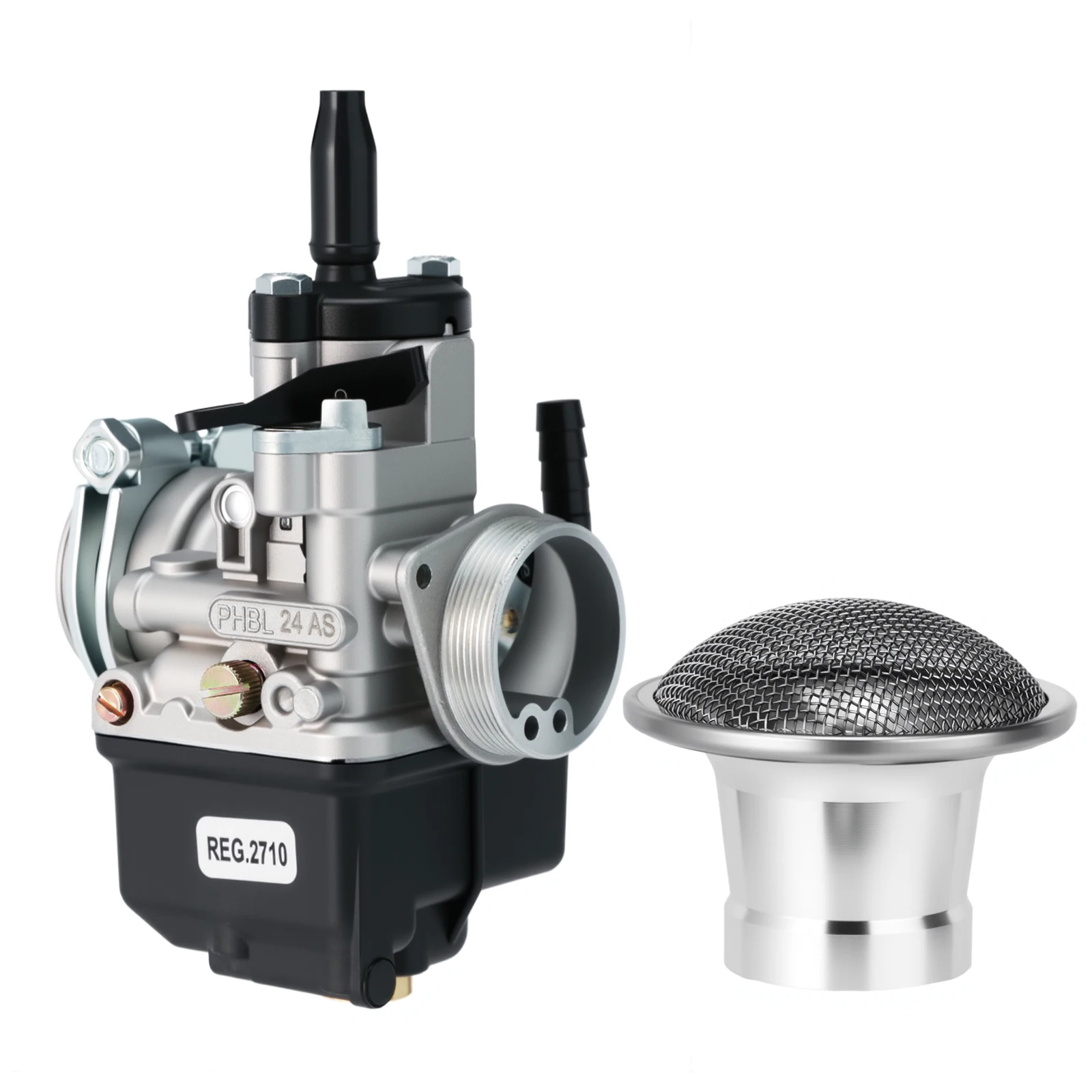 ZS MOTOS Air Filter+PHBL 20AS 22AS 24AS Carburetor Set R2710 Dellorto PHBL 24AS 4 stroke Carburettor And Velocity Stack Trumpet