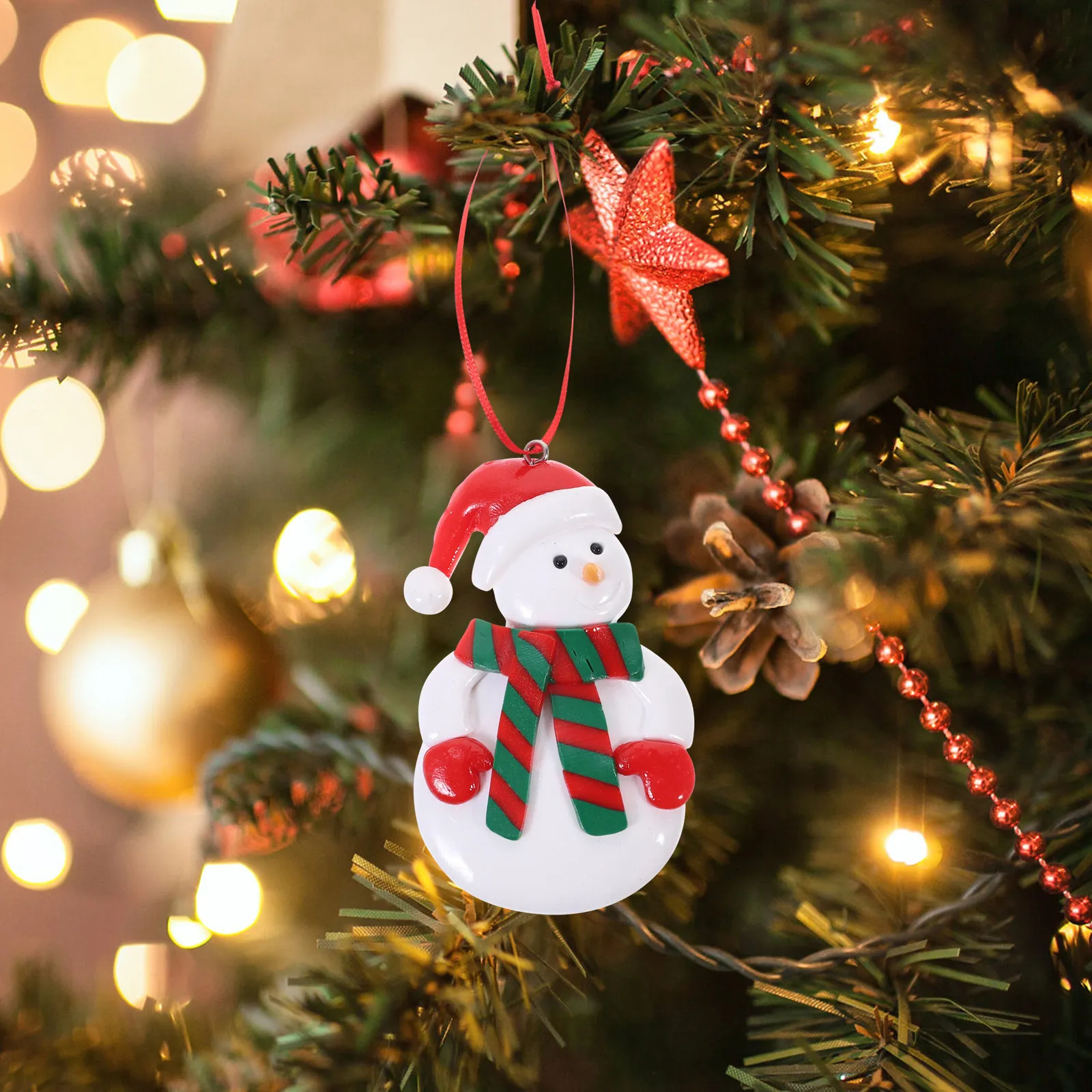 4pcs Christmas Tree Ornaments Set – Festive Hanging Decor for Window, Door, Handle, Office & Kitchen
