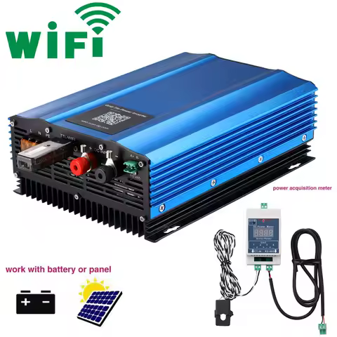 WIFI Mobile APP Version 1200W 48V Grid Tie Inverter 1000W 24V Limiter Optional MPPT Pure Sine Wave Solar Panel Battery Discharge