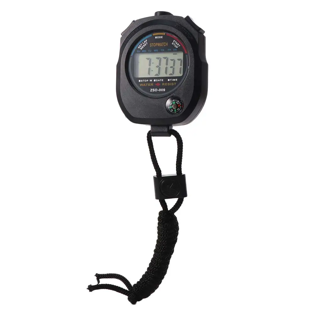 Large Display Electronic Digital Stopwatch Handheld LCD Sport Stopwatch Professional On/Off Chronograph Timer Swimming Timing