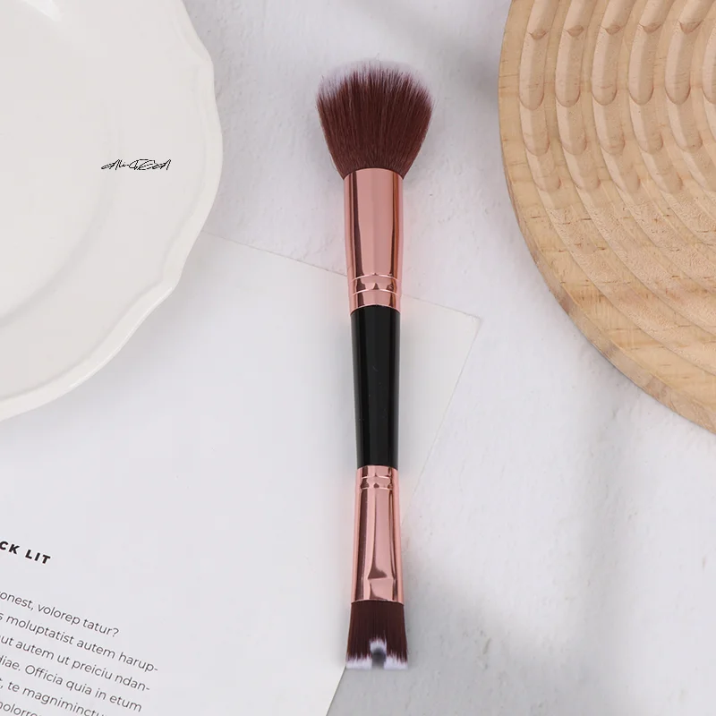 فرشاة مكياج مزدوجة الأطراف على شكل حرف U لكريم أساس كونتور الأنف وأحمر الخدود - أداة تجميل الوجه #5