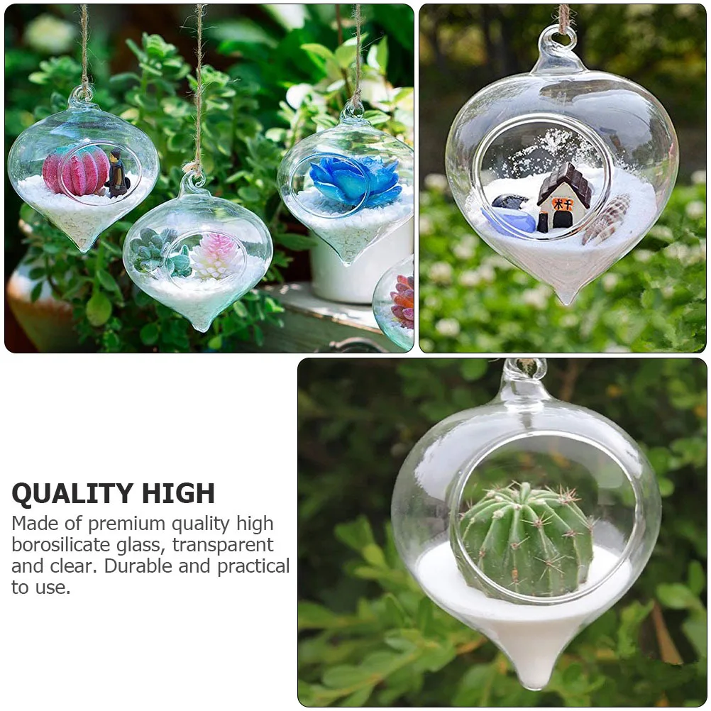 

4Pcs Clear Glass Hanging Planters Stylish Water for Indoor Garden Decor Glass Terrarium Terrarium Holder