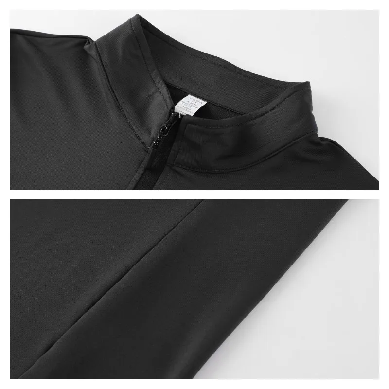Long sleeved Warm Fleece T-shirts for Men 2023 Winter Half Zip Pullovers Men Breathable Running Fitness Sports Tops Tees Men