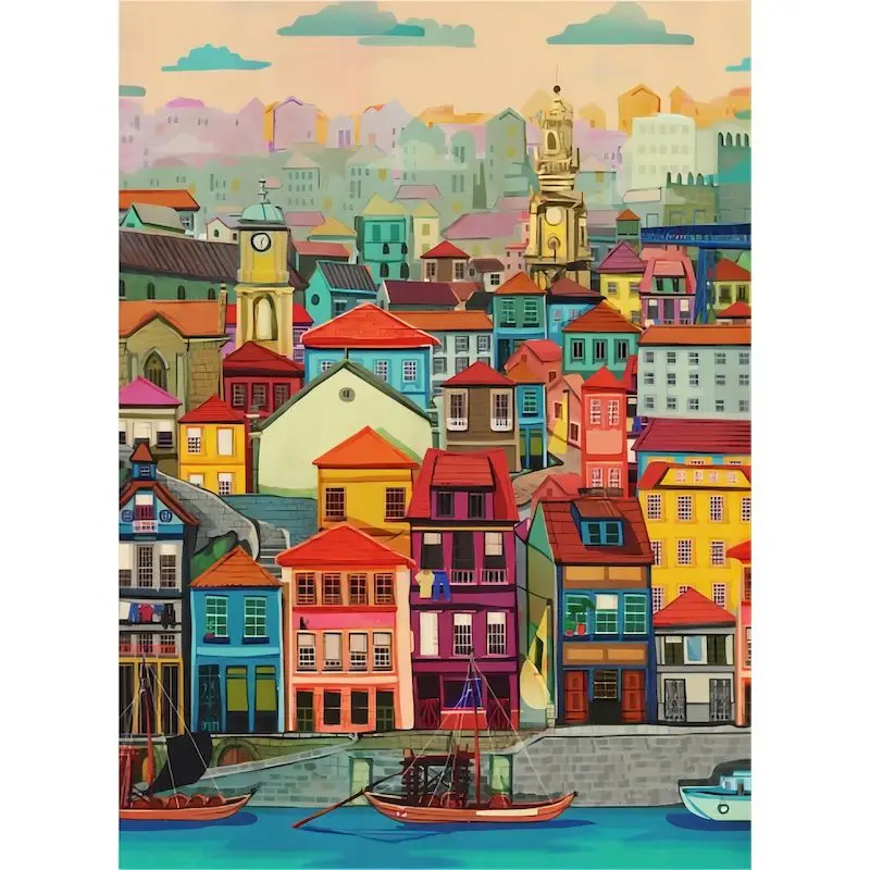 

GATYZTORY Acrylic Diy Painting By Numbers Town Scenery Acrylic Paint On Canvas Drawing Coloring By Numbers For Diy Gift Wall Art