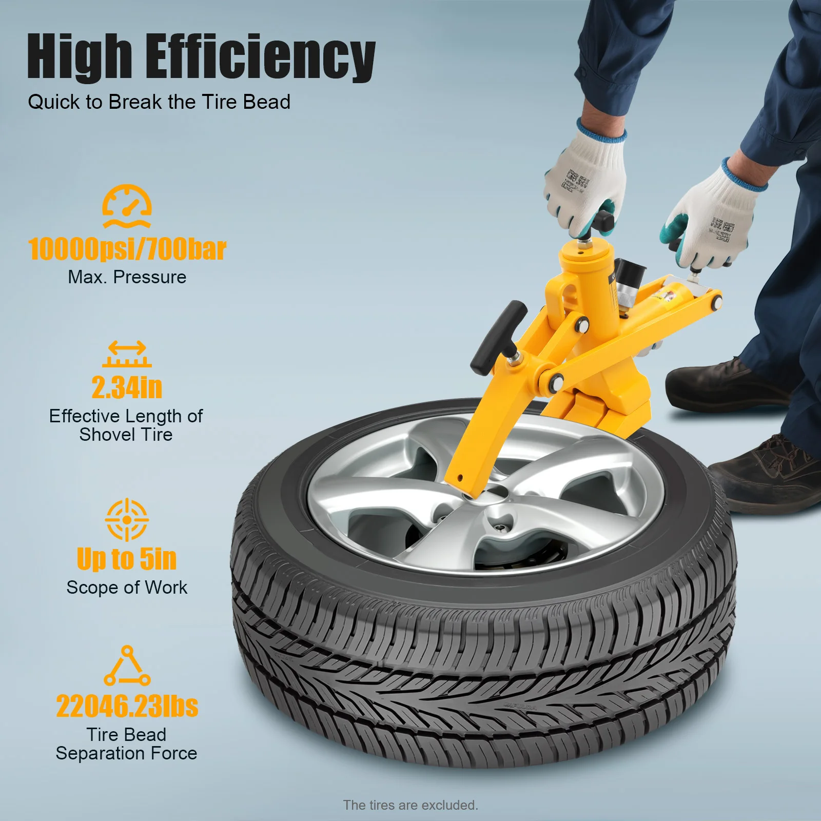 High-Performance Bead Breaker With 2.34In Effective Shovel Tire Length, Easy To Clean & Long Service Life, For Gardening