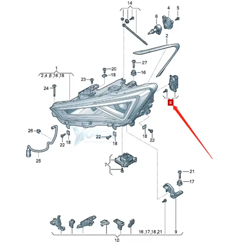 White Angel eye DRL Board B134498-A For SEAT Leon Formentor Cupra LED Headlight 5FJ941475 Daytime Running Light Module 5FJ941476