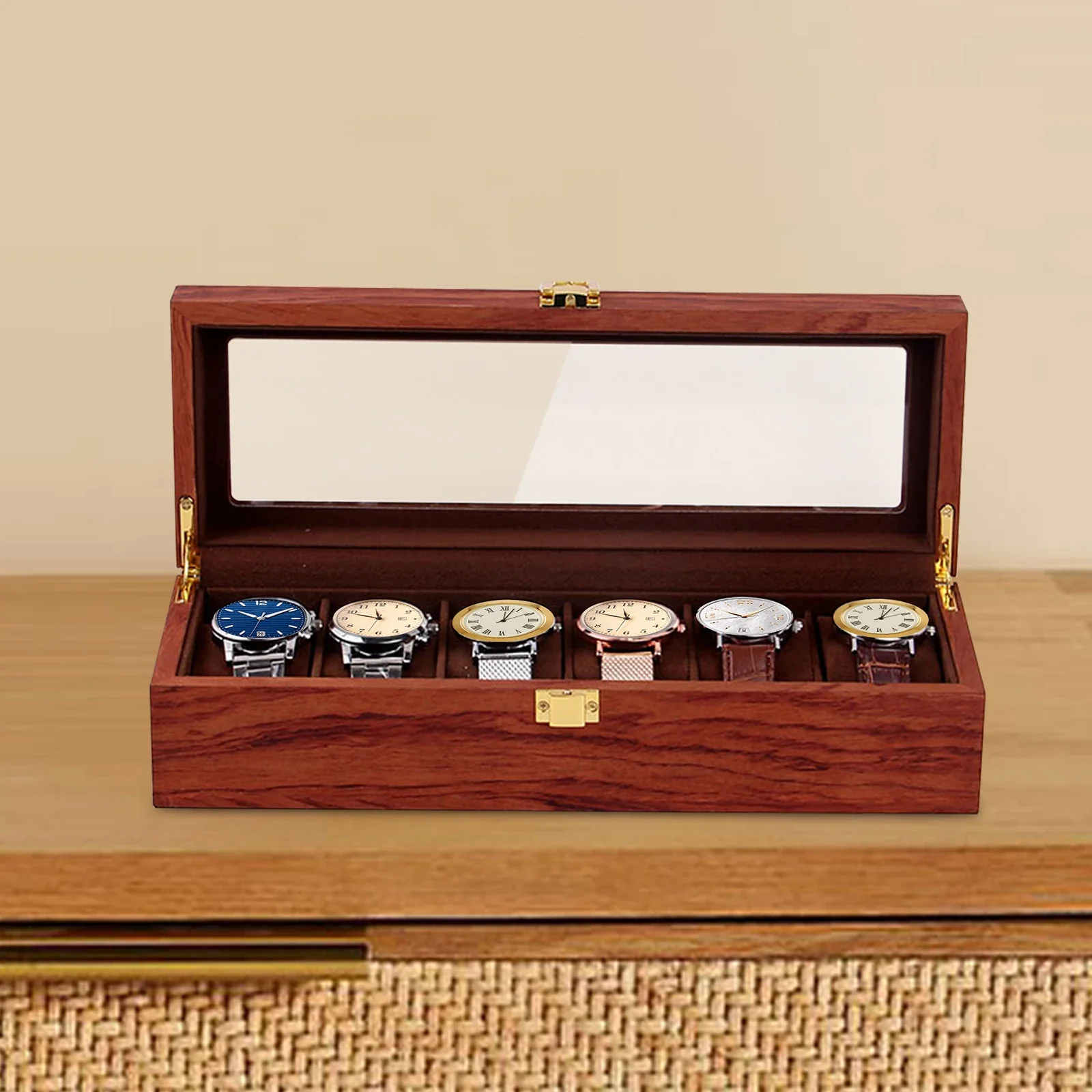 scatola-per-orologi-in-legno-massello-a-6-slot-piano-in-vetro-trasparente-con-fodera-in-velluto-elegante-vetrina-per-uomini-e-donne