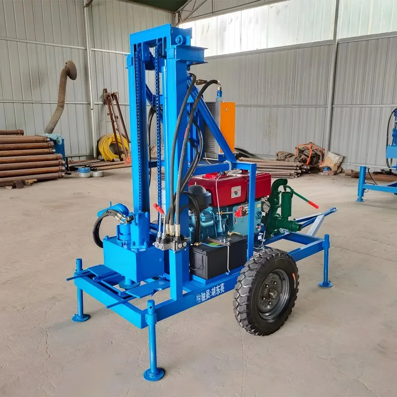 Hot Sale Drilling Rig Machine Portable Wheels Small 100m Depth Water Well Drilling Rig Diesel Pumps Well Drill Rigs for Mexico