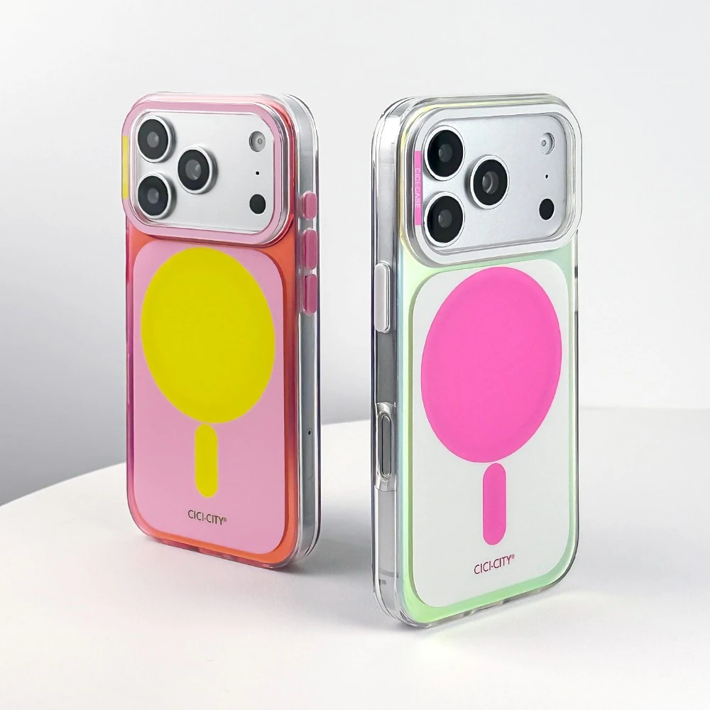 For iPhone 17 17Pro Max Case Magnetic Pink Gloss Clear Matte Shockproof Slim For Megsafe Holder Cover For iPhone 16Pro Max Cover