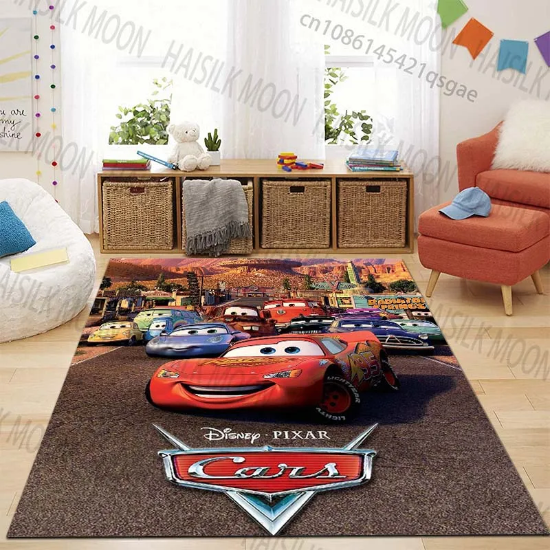 Disney Cars Lightning Mcqueen Print Rugs Living Room Bedroom Carpet Bedside Bathroom Floor Mat Kids Room Non-slip Mat Room Decor