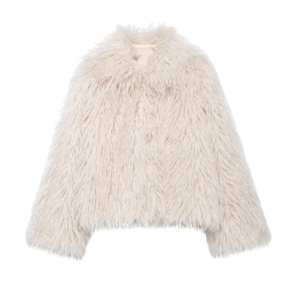 PB&ZA 2024 new autumn and winter fashionable and comfortable fur integrated fur coat for young women, fox fur grass