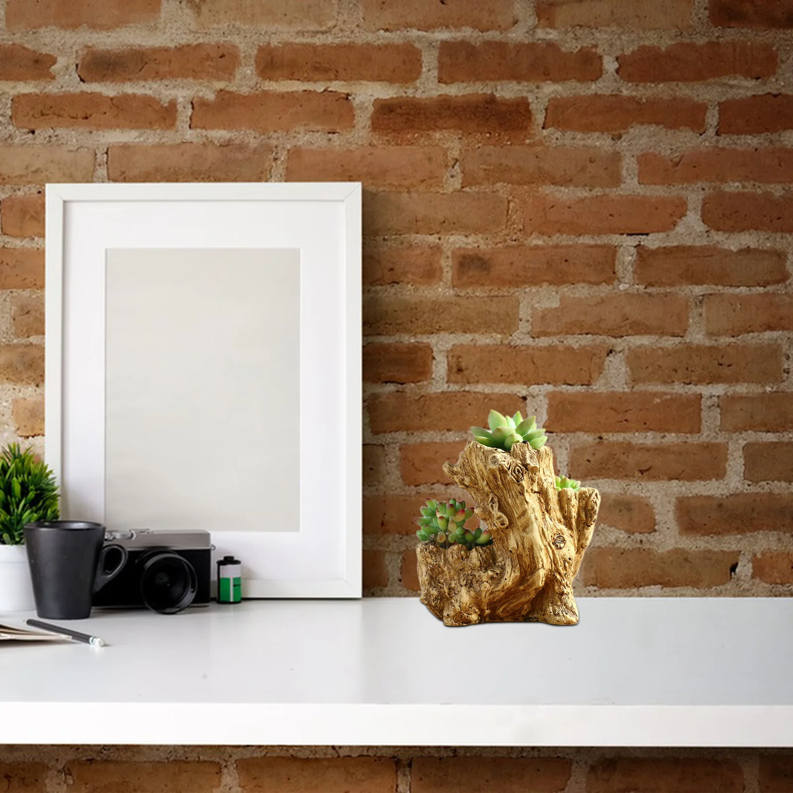 الراتنج محاكاة شجرة الجذر اناء للزهور الأصفر سطح المكتب حاوية النباتات بونساي وعاء زارع نباتات غرفة المعيشة المنزلي حلية #5