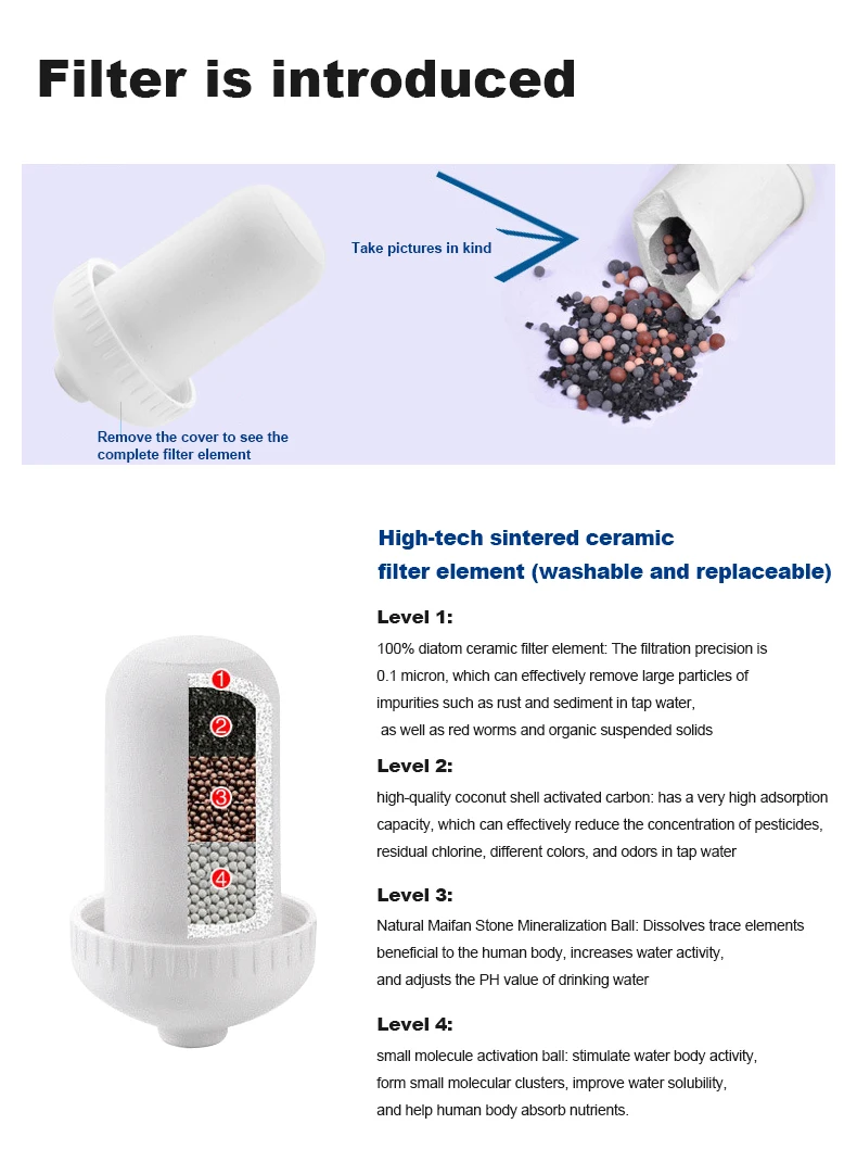 Filtro de água da torneira lavável substituição torneira da cozinha filtro purificador de água de longa duração