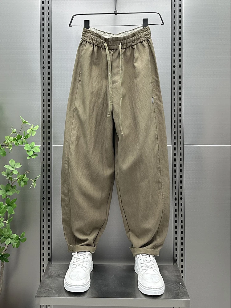 

Новые летние мужские повседневные брюки свободного кроя Harlan Sle, длинные брюки с узкими штанинами, дышащие, удобные, молодежные, модные, трендовые