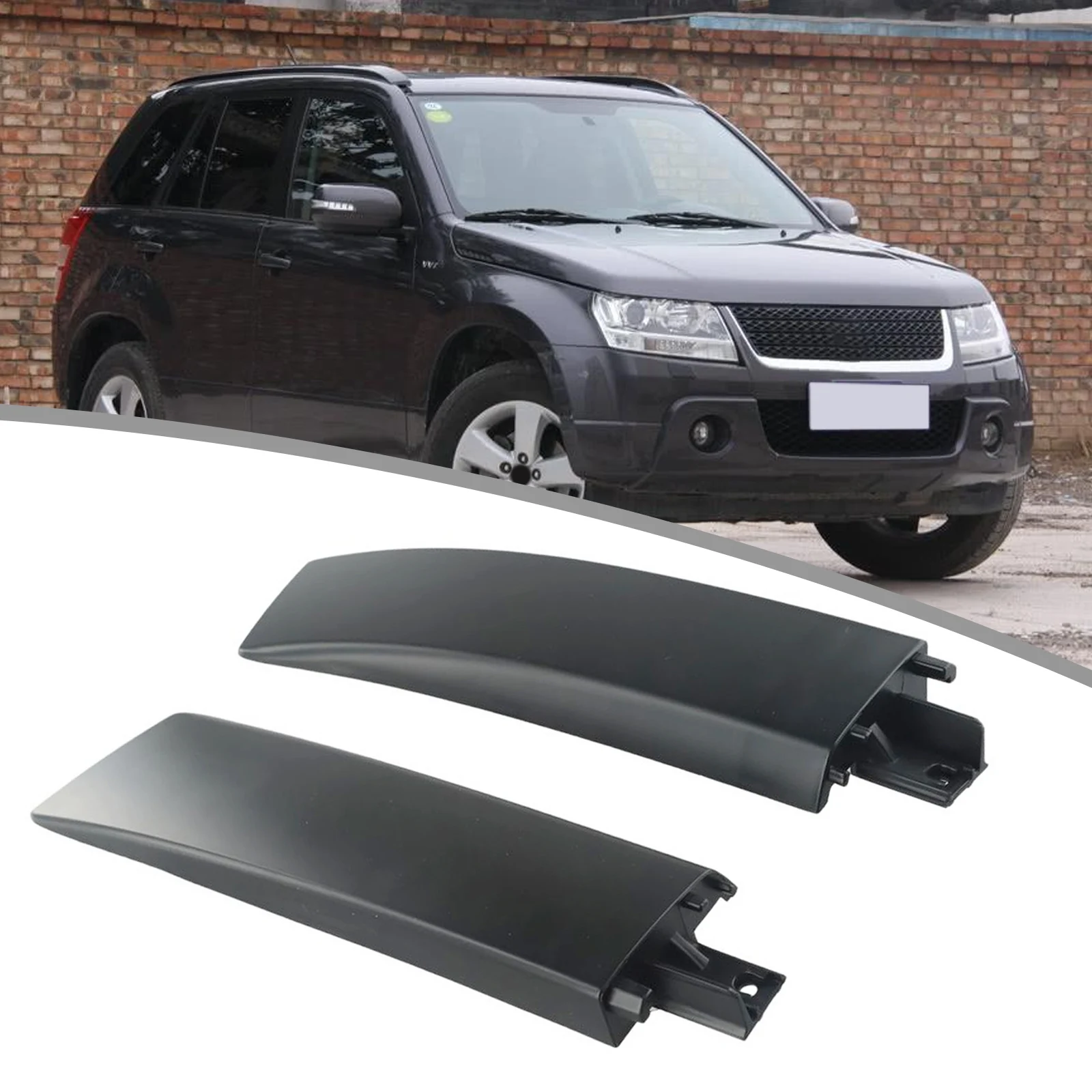 Direct replacement easy installation Roof Rack Rail Front End Cap L&R Side for Suzuki Grand Vitara 06 15 Plastic Black