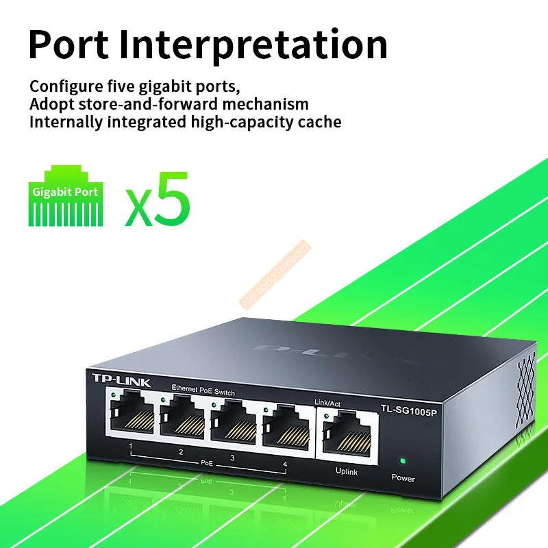 TP-Link 5 Port Gigabit POE Switch 1000GBASE-T Network Switcher RJ45 Plug And Play Networking Hub Internet Splitter TL-SG1005P