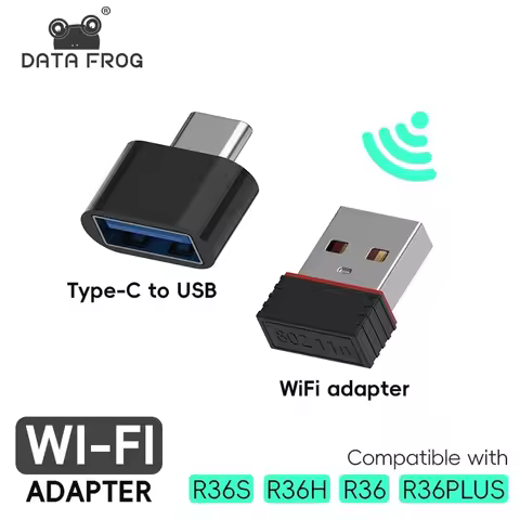 DATA FROG WiFi Adapter For R36S R36H R36 R36PLUS Handheld Console Type-C OTG USB Dongle Compatible With ArkOS 2.0 Plus