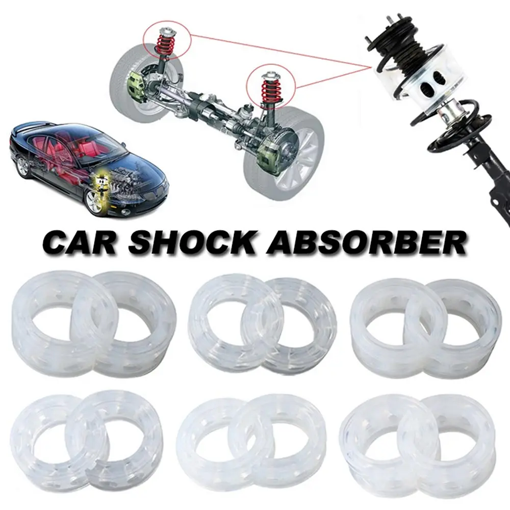 2pcs Car Suspension Shock Absorber Adjustable Transparent Buffers Shock Absorber Cushioning Principle Automobile Accessories