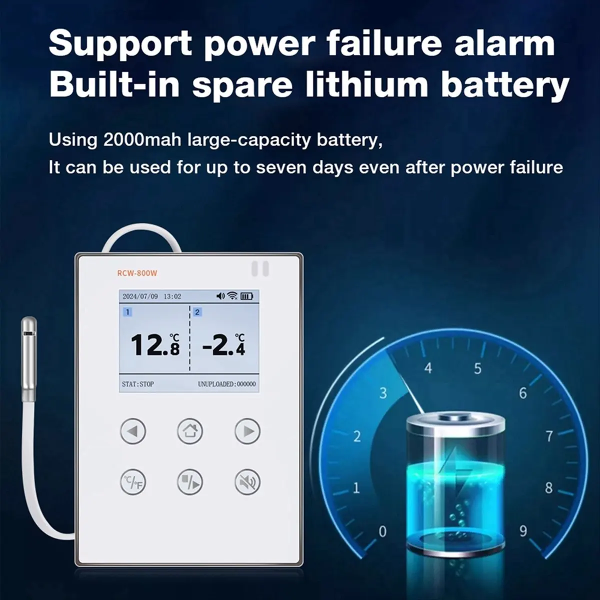 wilwill Wireless Real Time Humidity Temperature Data Logger with External Probe Wireless Monitoring for Cold Chain Management