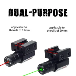 Dulréglable-Viseur laser à point rouge et vert pour fusil de chasse, accessoires de odorAirsoft, montage sur rail, entre 11mm et 20mm