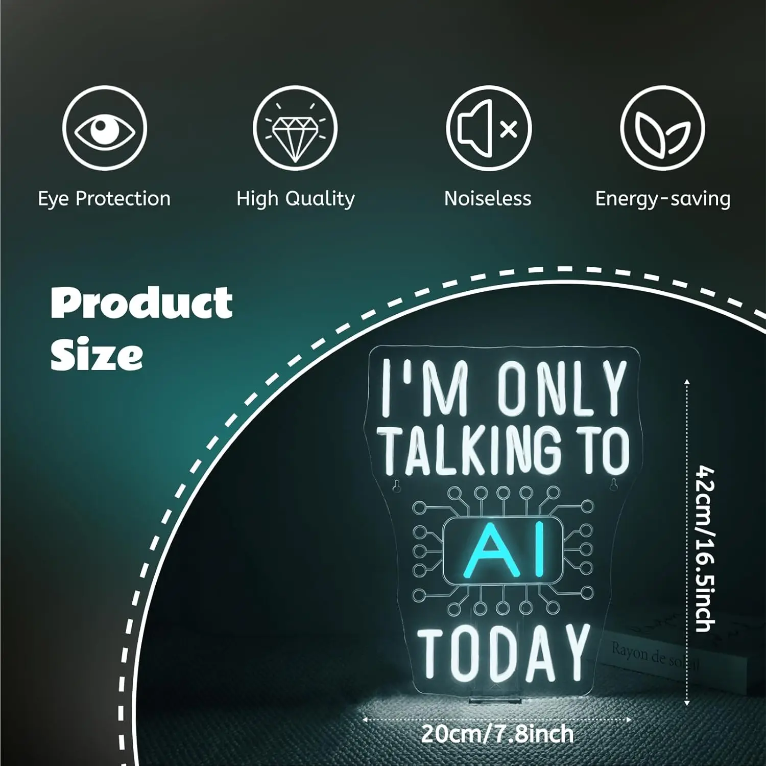 أنا فقط يتحدث مع AI اليوم النيون تسجيل USB عكس الضوء مصباح ليد غرفة الألعاب غرفة نوم مكاتب بار ديكور المنزل شخصية هدية #6