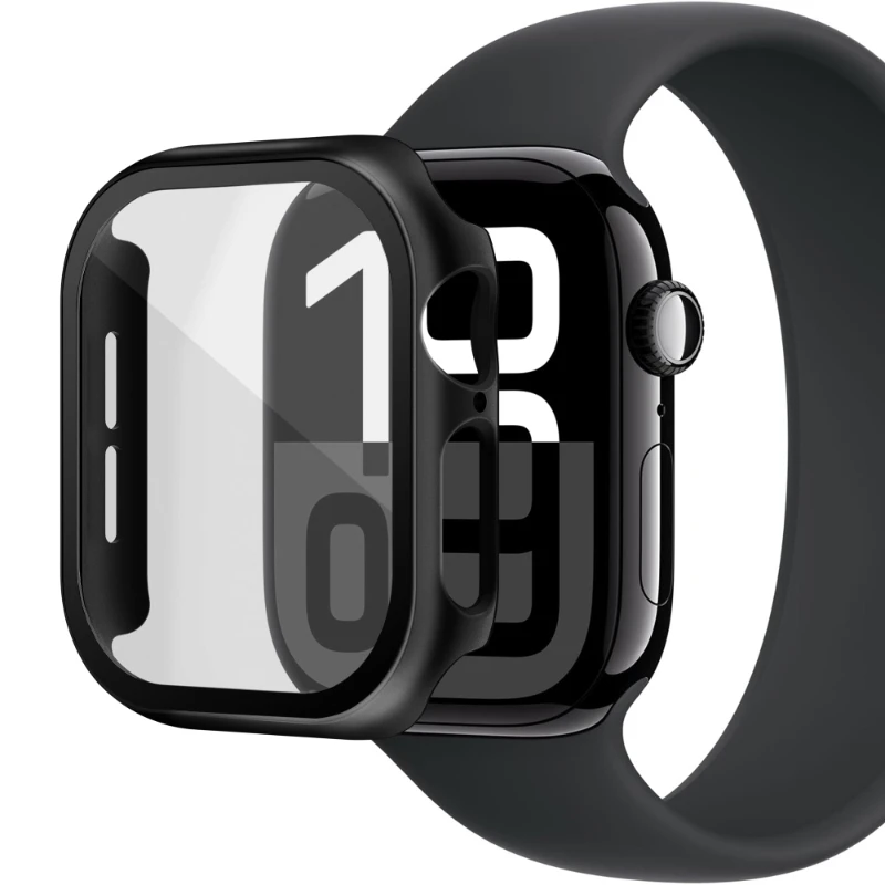 Cover For Apple Watch Case 10/9/8/7/6/5/SE 42mm 46mm 45mm 44mm 41 40 PC bumper Screen Protector Tempered Glass iWatch Protective