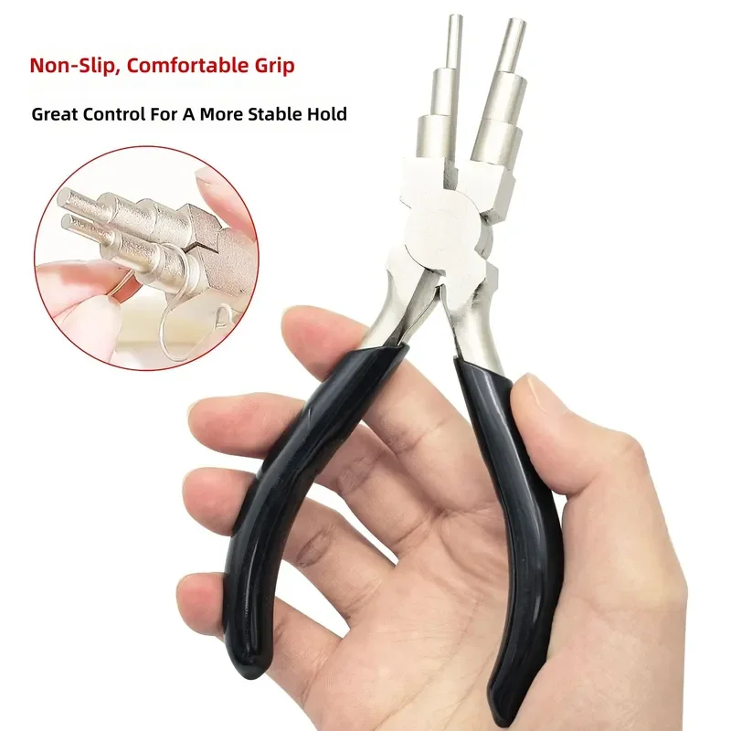 for Manual Winding Pliers Wire Coiling Tool for Braided Rope Making with Black Handle Special Shaped Cylinder Six Section