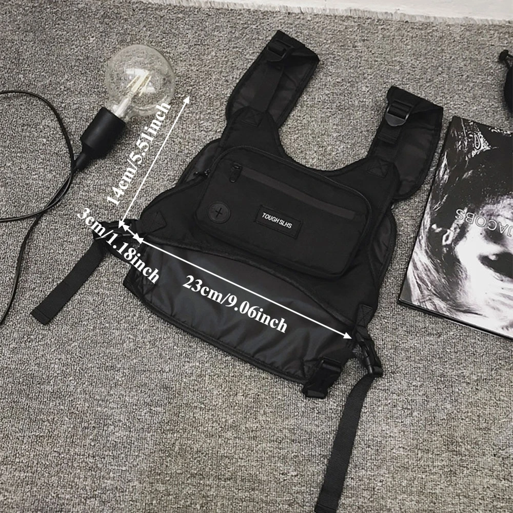 حقيبة تلاعب الصدر للصيد في الهواء الطلق، حقيبة صدر عصرية متعددة الوظائف، حقيبة سترة تكتيكات خارجية، حقيبة جري رياضية ذات سعة كبيرة #3