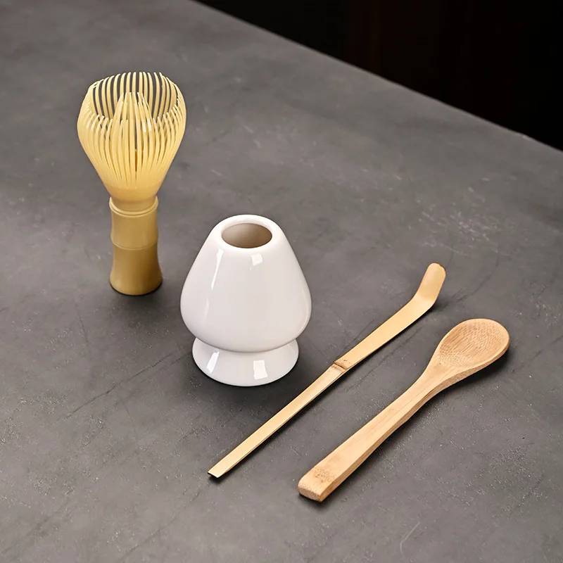 

3/4PCS Japanese Bamboo Whisk Set Green Tea Powder Tranditional Tea Sets Home Tea-making Tools Accessories