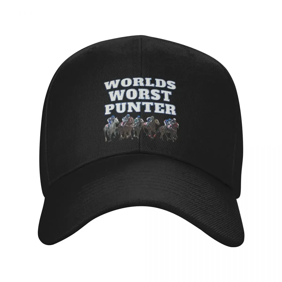 Worlds worst punter - horse racing bet Baseball Cap Visor black Women Caps Men's