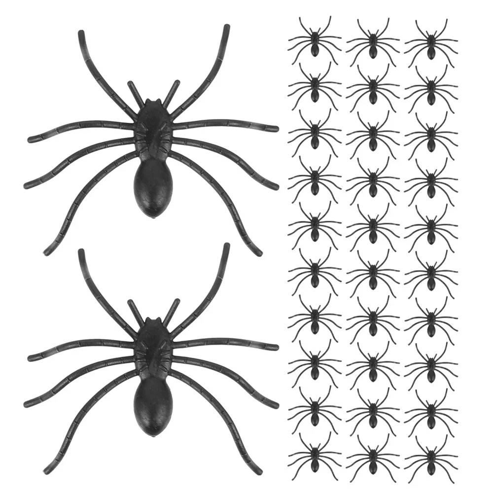 

150Pcs Realistic Spider Prank Props Plastic Fake Spiders Halloween Haunted House Decorations Party Supplies Halloween Trick Toys