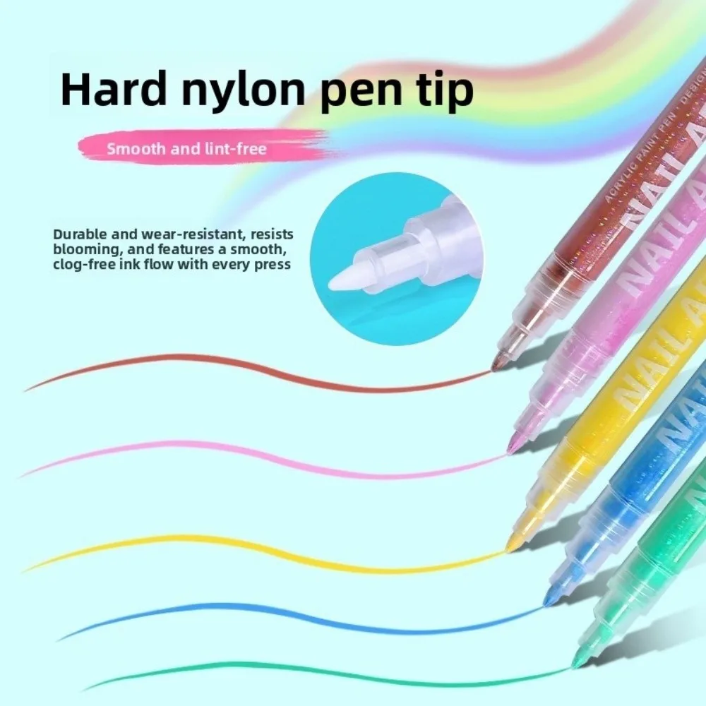 Nieuwe 7/12 Kleuren Nail Art Markers voor Gel Nagels DIY Waterdichte Nail Art Pennen Set Art Nail Decoratie Nail Art graffiti Pen
