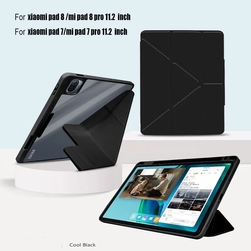 

Magnetic funda For xiaomi pad 8 pro 11.2 ''case With Pencil Holder Y-Folding Acrylic cover For xiaomi pad 7 pro 11.2 inch Case
